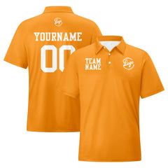 Benutzerdefinierte Orange Weiß Fußball Polo-Shirts Fügen Sie Ihr Einzigartiges hinzu Logo/Name/Nummer