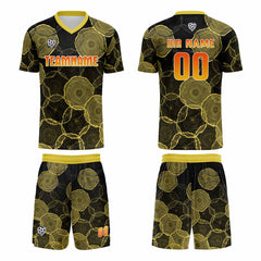 Benutzerdefinierte Schwarz Gelb Trikots für Männer Frauen Personalisierte Fußball Uniformen für Erwachsene und Kind