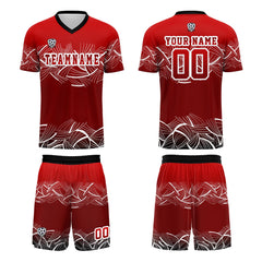 Benutzerdefinierte Rot Trikots für Männer Frauen Personalisierte Fußball Uniformen für Erwachsene und Kind