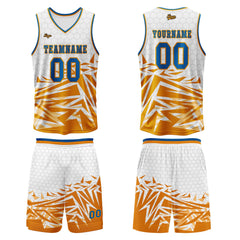 Benutzerdefinierter Orange Blau Basketball Jersey Uniform Anzug gedruckt Ihr Logo Name Nummer