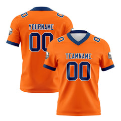 Benutzerdefinierte Orange Blau Fußball Trikots Personalisierter Name Nummer Logo