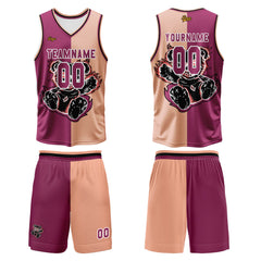 Benutzerdefinierter Rosenrot Basketball Jersey Uniform Anzug gedruckt Ihr Logo Name Nummer