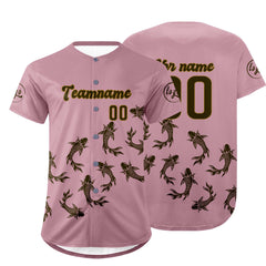 Benutzerdefiniert Hellrosa Olivengrün Personalisierter Baseball Jersey mit Farbverlauf Team Uniform mit Namen und Nummer