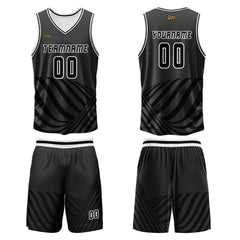 Benutzerdefinierter Schwarz Basketball Jersey Uniform Anzug gedruckt Ihr Logo Name Nummer