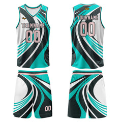 Benutzerdefinierter Blaues Pulver Basketball Jersey Uniform Anzug gedruckt Ihr Logo Name Nummer