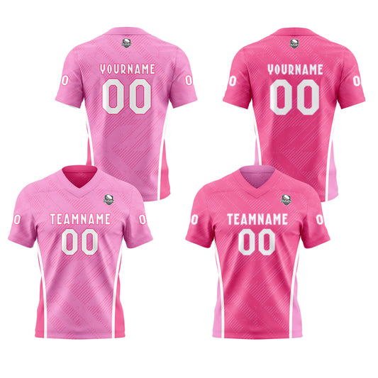 Benutzerdefinierte Rosa Reversibel Fußball Trikot Personalisierte Gradient Fußball Shirts für Männer gedruckt Team Name Nummer Logo