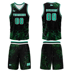 Benutzerdefinierter Grün Basketball Jersey Uniform Anzug gedruckt Ihr Logo Name Nummer