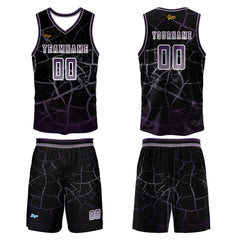 Benutzerdefinierter Grau Violett Basketball Jersey Uniform Anzug gedruckt Ihr Logo Name Nummer