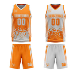 Benutzerdefinierte Orange Grau Reversible Basketball Jersey Personalisierte Drucken Name Nummer Logo