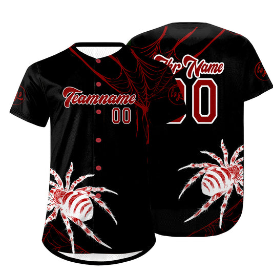 Benutzerdefiniert Schwarz Rot Personalisierter Baseball Jersey mit Farbverlauf Team Uniform mit Namen und Nummer