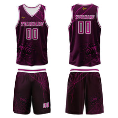 Benutzerdefinierter Rose Lila Basketball Jersey Uniform Anzug gedruckt Ihr Logo Name Nummer
