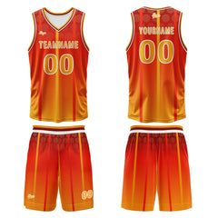 Benutzerdefinierter Orange Basketball Jersey Uniform Anzug gedruckt Ihr Logo Name Nummer