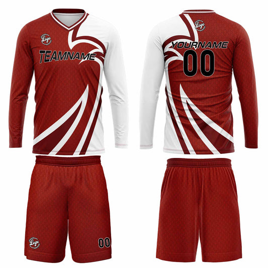 Kundenspezifisches Rot Basketball Fußball Schießen langes T-Shirt für Erwachsene und Kinder