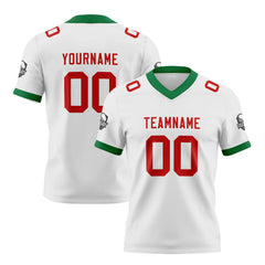 Benutzerdefinierte Weiß Rot Fußball Trikots Personalisierter Name Nummer Logo