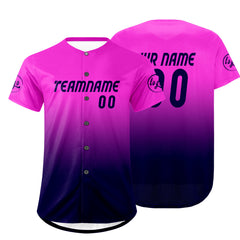 Benutzerdefiniert Lila Marine Personalisierter Baseball Jersey mit Farbverlauf Team Uniform mit Namen und Nummer