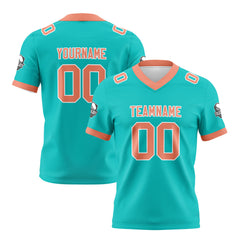 Benutzerdefinierte Cyan Rosa Fußball Trikots Personalisierter Name Nummer Logo