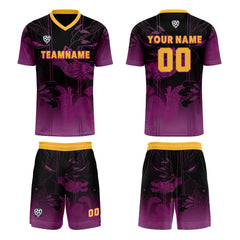 Benutzerdefinierte Lila Orange Trikots für Männer Frauen Personalisierte Fußball Uniformen für Erwachsene und Kind