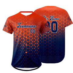 Benutzerdefiniert Orange Marine Personalisierter Baseball Jersey mit Farbverlauf Team Uniform mit Namen und Nummer