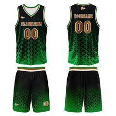 Benutzerdefinierter Grün Braun Basketball Jersey Uniform Anzug gedruckt Ihr Logo Name Nummer
