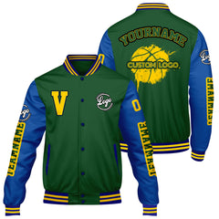 Maßgeschneiderte Grün Royal Letterman Varsity Jacket Individuelle Stickerei Druck nach Ihrem Wunsch
