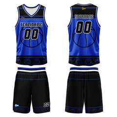 Benutzerdefinierter Weiß Blau Basketball Jersey Uniform Anzug gedruckt Ihr Logo Name Nummer