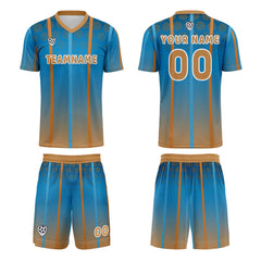 Benutzerdefinierte Blau Braun Trikots für Männer Frauen Personalisierte Fußball Uniformen für Erwachsene und Kind