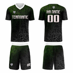 Benutzerdefinierte Grün Silber Trikots für Männer Frauen Personalisierte Fußball Uniformen für Erwachsene und Kind