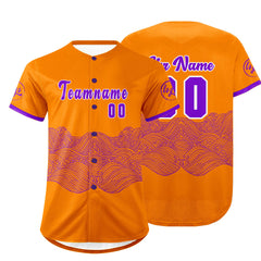 Benutzerdefiniert Orange Lila Personalisierter Baseball Jersey mit Farbverlauf Team Uniform mit Namen und Nummer