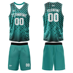 Benutzerdefinierter Teal Basketball Jersey Uniform Anzug gedruckt Ihr Logo Name Nummer