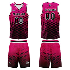 Benutzerdefinierter Rosa Schwarz Basketball Jersey Uniform Anzug gedruckt Ihr Logo Name Nummer