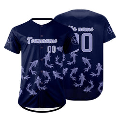 Benutzerdefiniert Dunkellila Lichtlila Personalisierter Baseball Jersey mit Farbverlauf Team Uniform mit Namen und Nummer