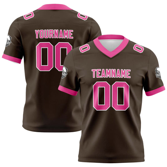 Benutzerdefinierte Braun Rosa Fußball Trikots Personalisierter Name Nummer Logo