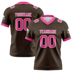 Benutzerdefinierte Braun Rosa Fußball Trikots Personalisierter Name Nummer Logo