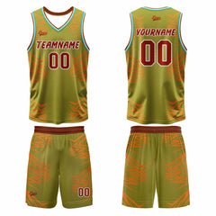 Benutzerdefinierter Armee Grün Basketball Jersey Uniform Anzug gedruckt Ihr Logo Name Nummer
