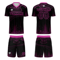 Benutzerdefinierte Schwarz Rose Lila Trikots für Männer Frauen Personalisierte Fußball Uniformen für Erwachsene und Kind