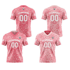 Benutzerdefinierte Rosa Reversibel Fußball Trikot Personalisierte Gradient Fußball Shirts für Männer gedruckt Team Name Nummer Logo