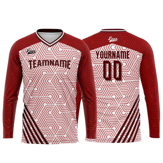 Kundenspezifisches Rot Basketball Fußball Schießen langes T-Shirt für Erwachsene und Kinder