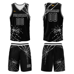 Benutzerdefinierter Schwarz Basketball Jersey Uniform Anzug gedruckt Ihr Logo Name Nummer
