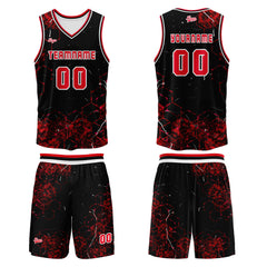 Benutzerdefinierter Rot Basketball Jersey Uniform Anzug gedruckt Ihr Logo Name Nummer
