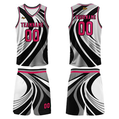 Benutzerdefinierter Schwarze Rose Basketball Jersey Uniform Anzug gedruckt Ihr Logo Name Nummer