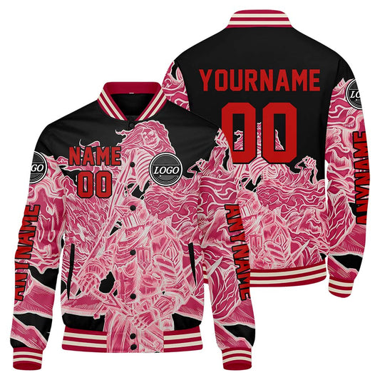 Maßgeschneiderte Rosa Letterman Varsity Jacket Individuelle Stickerei Druck nach Ihrem Wunsch