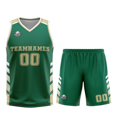 Benutzerdefinierter Grün Gelb Basketball Jersey Uniform Anzug gedruckt Ihr Logo Name Nummer
