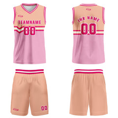 Benutzerdefinierter Rosa Orange Rose Rot Basketball Jersey Uniform Anzug gedruckt Ihr Logo Name Nummer