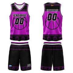 Benutzerdefinierter Weiß Lila Basketball Jersey Uniform Anzug gedruckt Ihr Logo Name Nummer