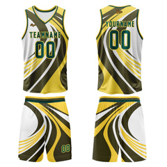 Benutzerdefinierter Zitrone Gelb Grün Basketball Jersey Uniform Anzug gedruckt Ihr Logo Name Nummer