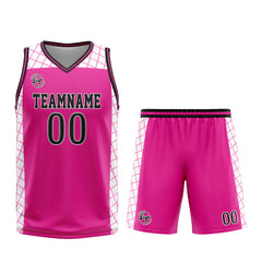 Benutzerdefinierter Rosa Schwarz Basketball Jersey Uniform Anzug gedruckt Ihr Logo Name Nummer