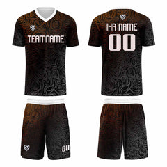 Benutzerdefinierte Braun Silber Trikots für Männer Frauen Personalisierte Fußball Uniformen für Erwachsene und Kind