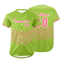 Benutzerdefiniert Grün Rosa Personalisierter Baseball Jersey mit Farbverlauf Team Uniform mit Namen und Nummer