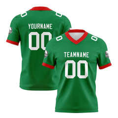 Benutzerdefinierte Grün Weiß Fußball Trikots Personalisierter Name Nummer Logo