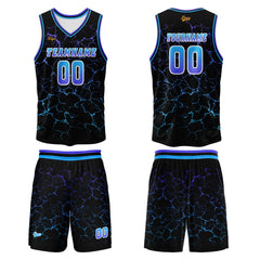 Benutzerdefinierter Blau Lila Basketball Jersey Uniform Anzug gedruckt Ihr Logo Name Nummer